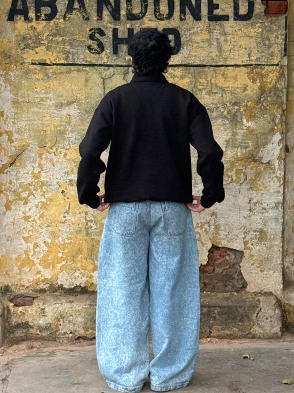 Half-Zip Street Hoodie (Black)