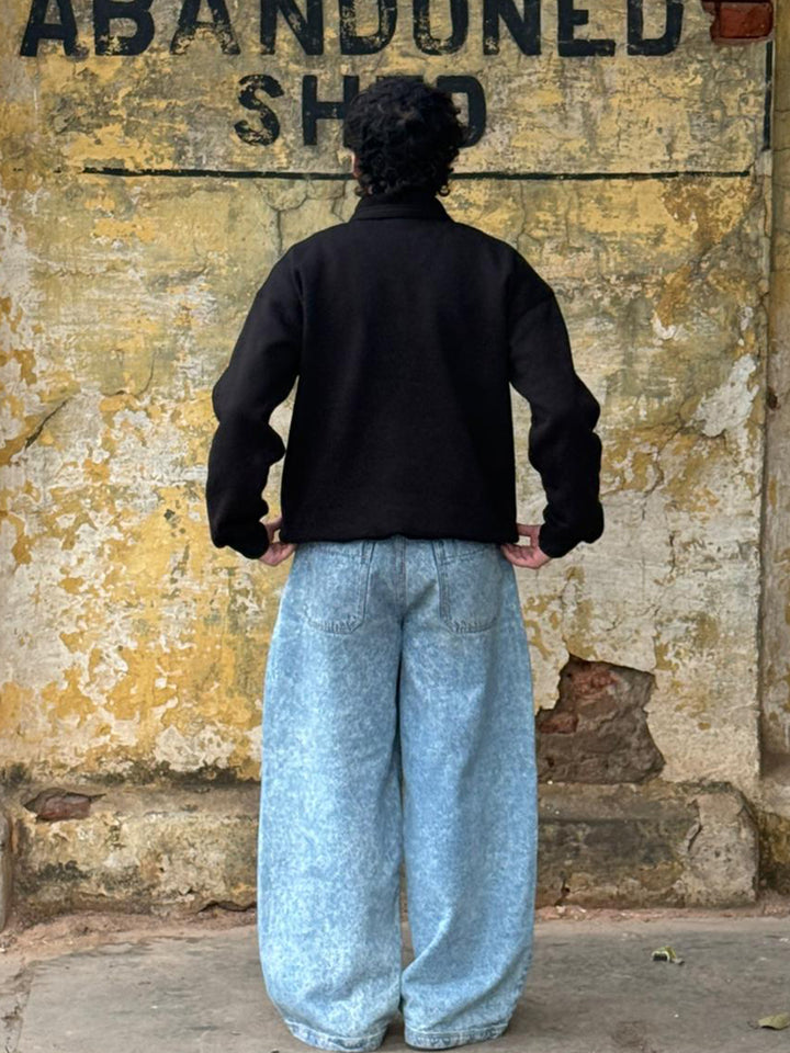 Half-Zip Street Hoodie (Black)